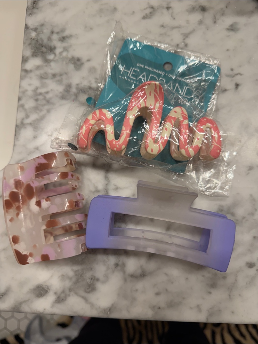Kids Pink & Cream Snake Hair Clip Set by